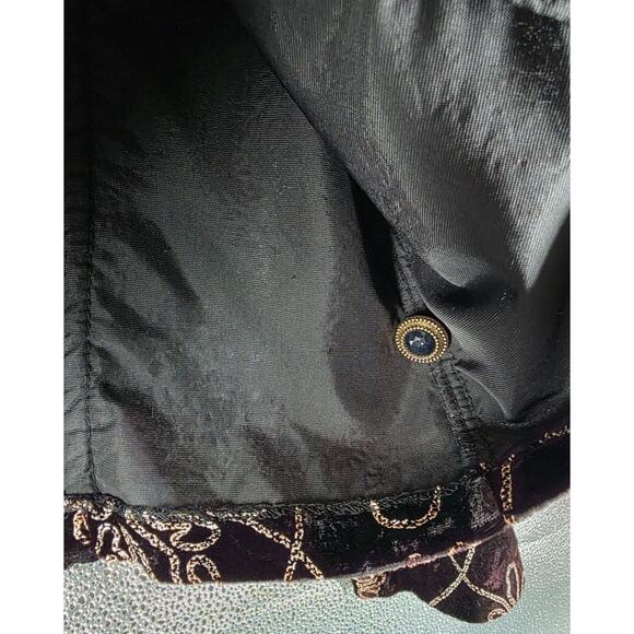 Byer California Très Paquette Black Velvet Dress Jacket Floral Embroidery Ornate - Picture 2 of 5